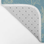 Botanical Cottage Woven Look Pattern in Light Blue Bath Mat Gallery Image 2