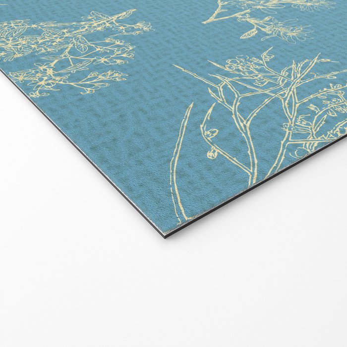 Botanical Cottage Woven Look Pattern in Light Blue Welcome Mat Gallery Image 2