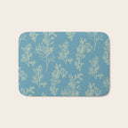 Botanical Cottage Woven Look Pattern in Light Blue Bath Mat Gallery Image 1