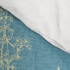 Botanical Cottage Woven Look Pattern in Light Blue Comforter Gallery Image 4