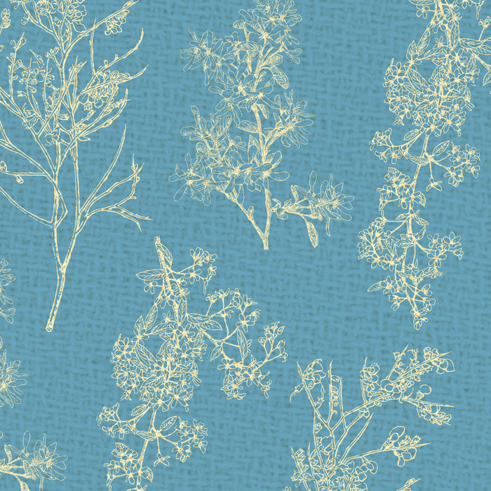 Botanical Cottage Woven Look Pattern in Light Blue Coffee Mug Gallery Image 2
