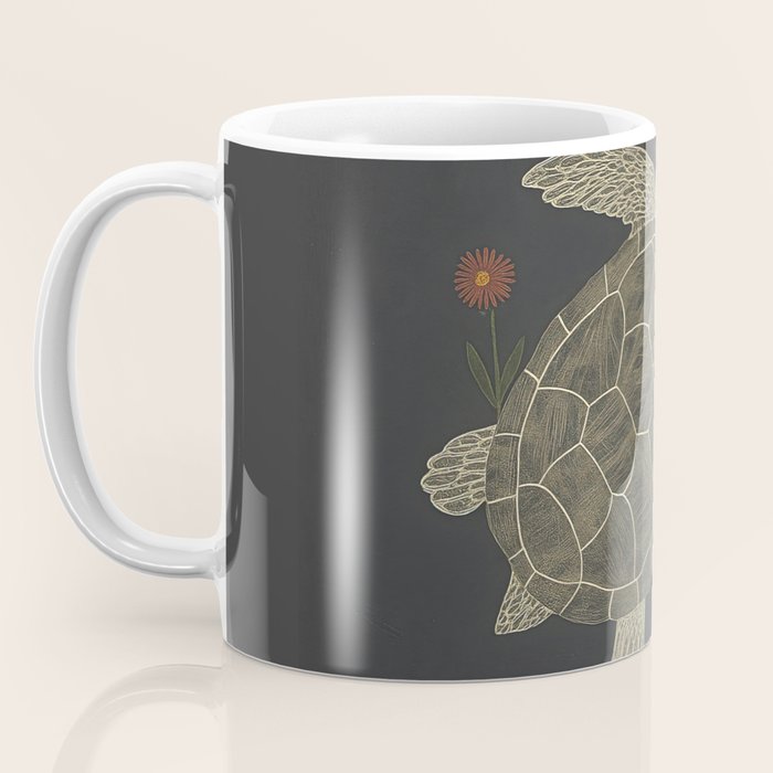 Turtle with Flowers Coffee Mug Gallery Image 3