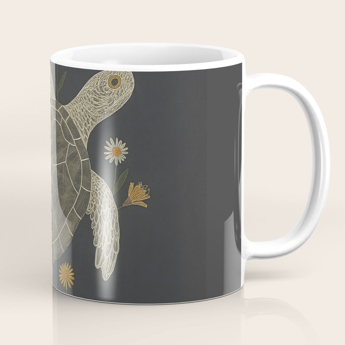 Turtle with Flowers Coffee Mug Gallery Image 1