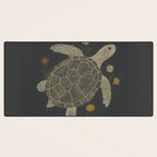 Turtle with Flowers Desk Mat Gallery Image 3