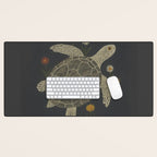 Turtle with Flowers Desk Mat Gallery Image 1