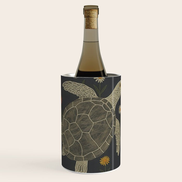 Turtle with Flowers Wine Chiller Gallery Image 1