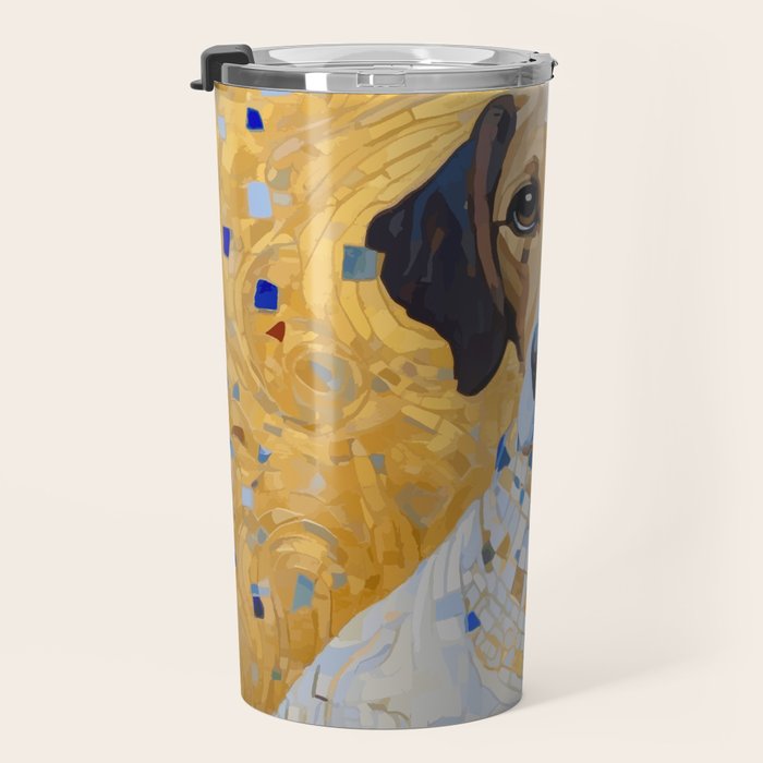 Gustav Klimt Style Dog in a Beautiful Dress Travel Mug Gallery Image 3
