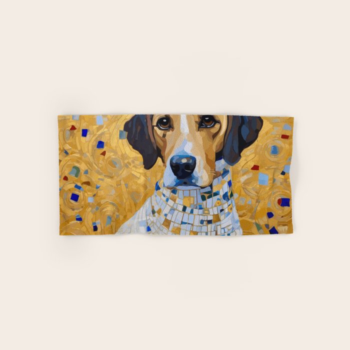 Gustav Klimt Style Dog in a Beautiful Dress Bath Towel Gallery Image 1