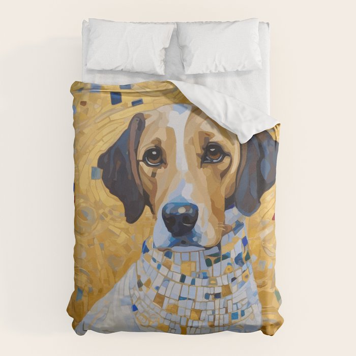 Gustav Klimt Style Dog in a Beautiful Dress Duvet Cover Gallery Image 6