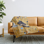 Gustav Klimt Style Dog in a Beautiful Dress Throw Blanket Gallery Image 1