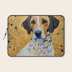 Gustav Klimt Style Dog in a Beautiful Dress Laptop Sleeve Gallery Image 1