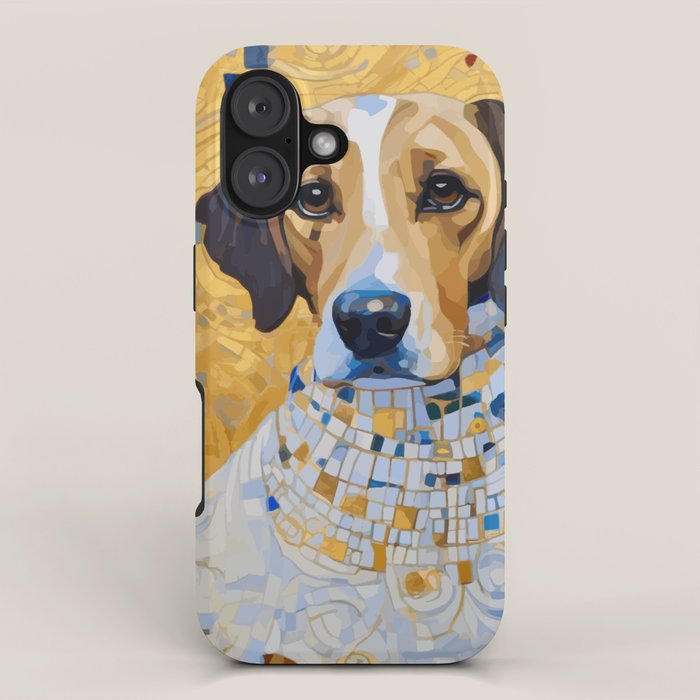 Gustav Klimt Style Dog in a Beautiful Dress iPhone Case Gallery Image 1