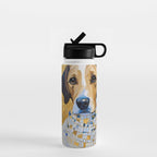 Gustav Klimt Style Dog in a Beautiful Dress Water Bottle Gallery Image 1