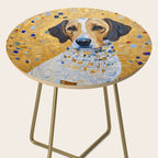 Gustav Klimt Style Dog in a Beautiful Dress Side Table Gallery Image 2