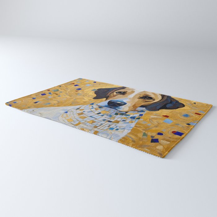 Gustav Klimt Style Dog in a Beautiful Dress Rug Gallery Image 3