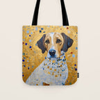 Gustav Klimt Style Dog in a Beautiful Dress Tote Bag Gallery Image 1