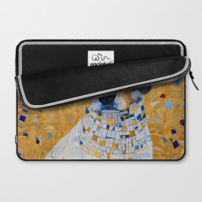 Gustav Klimt Style Dog in a Beautiful Dress Laptop Sleeve Gallery Image 2