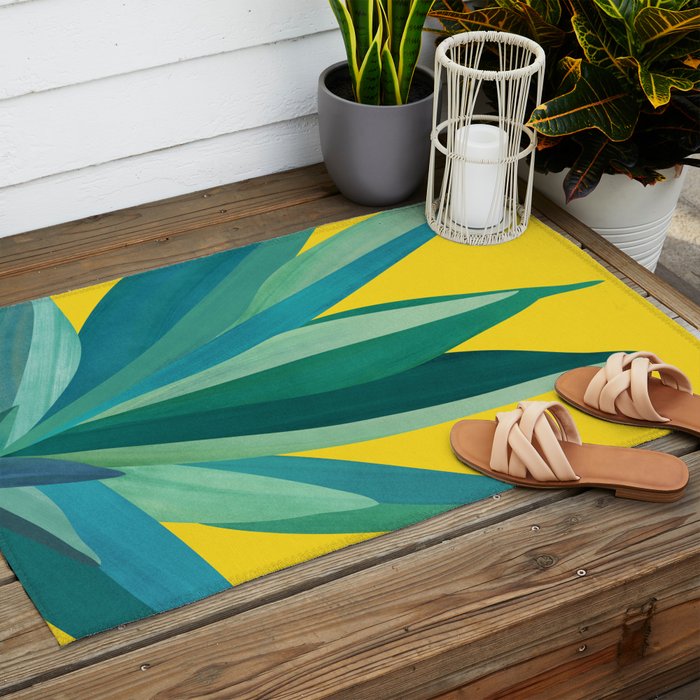 Spring Cactus Pop Botanical Outdoor Rug Gallery Image 2