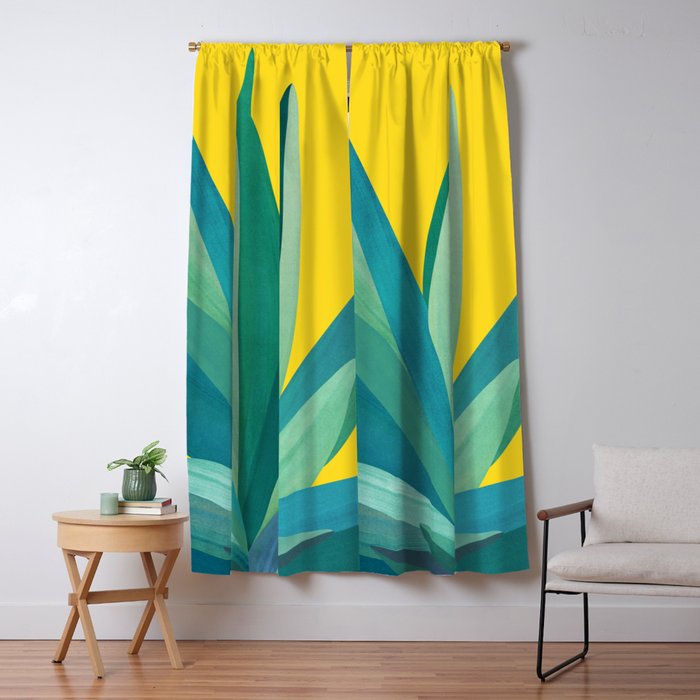 Spring Cactus Pop Botanical Window Curtain