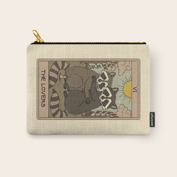 The Lovers - Raccoons Tarot Carry All Pouch Gallery Image 1
