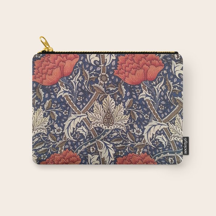 William Morris Windrush Blue Red Vintage Pattern Carry All Pouch Gallery Image 1