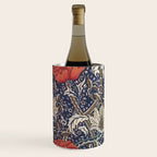 William Morris Windrush Blue Red Vintage Pattern Wine Chiller Gallery Image 3
