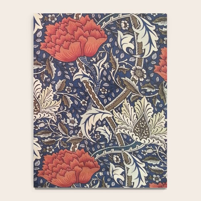 William Morris Windrush Blue Red Vintage Pattern Notebook Gallery Image 4