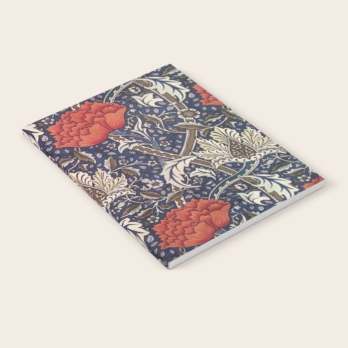 William Morris Windrush Blue Red Vintage Pattern Notebook Gallery Image 2
