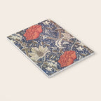 William Morris Windrush Blue Red Vintage Pattern Notebook Gallery Image 3