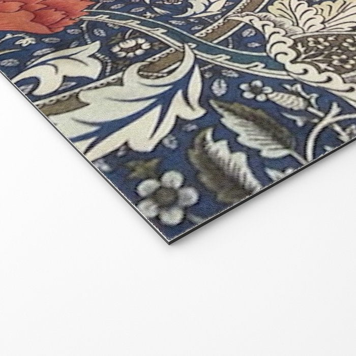 William Morris Windrush Blue Red Vintage Pattern Welcome Mat Gallery Image 2