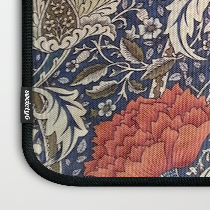 William Morris Windrush Blue Red Vintage Pattern Laptop Sleeve Gallery Image 3