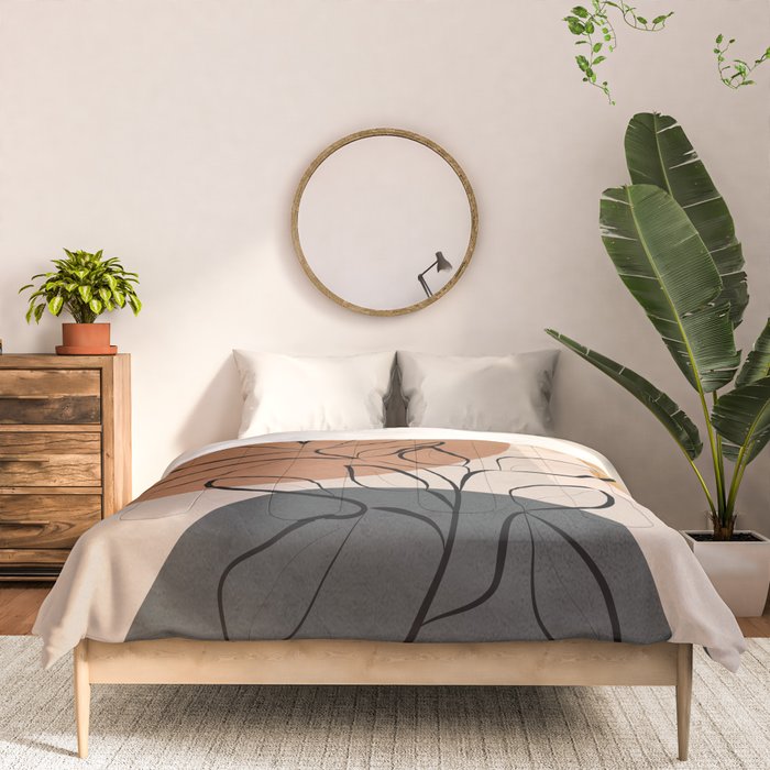 Abstract Minimal Plant 1 Comforter Gallery Image 3