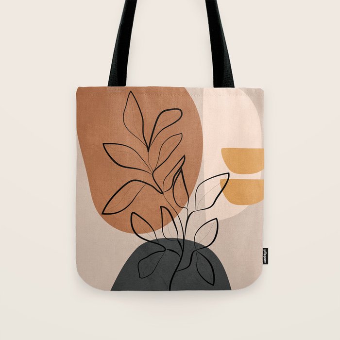 Abstract Minimal Plant 1 Tote Bag Gallery Image 1