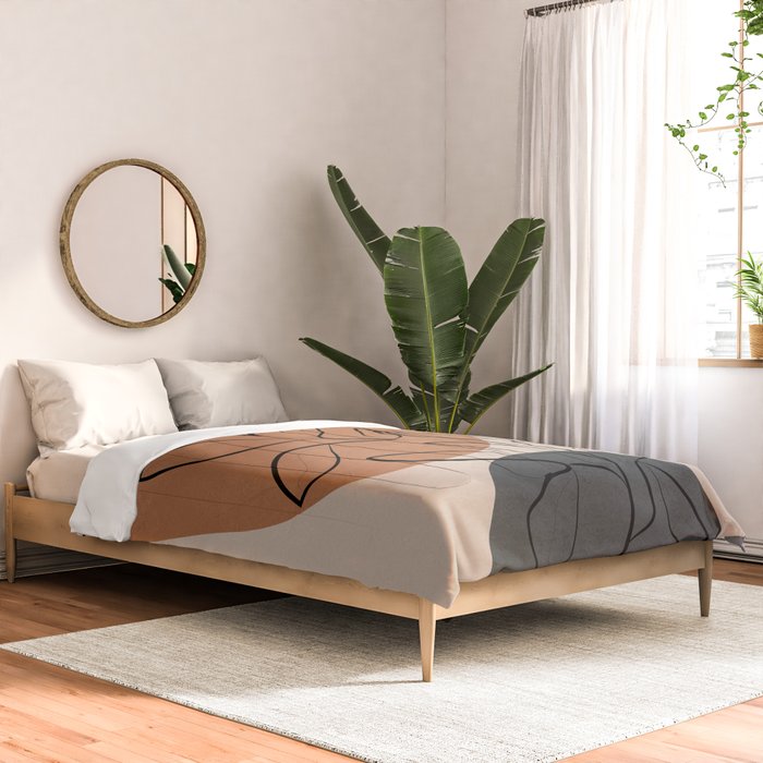 Abstract Minimal Plant 1 Comforter Gallery Image 2