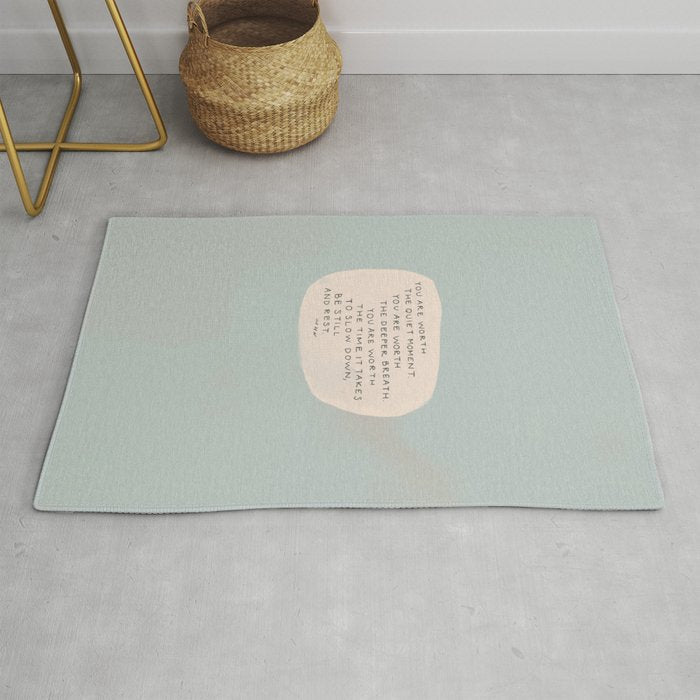Be Still And Rest. Rug Gallery Image 1
