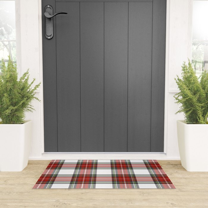 Christmas Tartan Plaid Welcome Mat Gallery Image 3