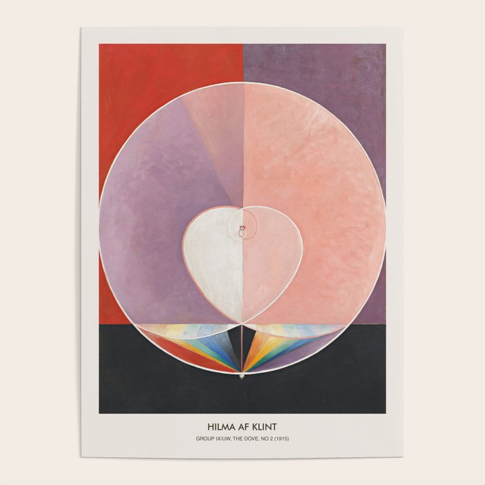 Hilma af Klint Dove Pink Abstract Feminist Art Vintage Swedish Exhibition Modern Spiritual Decor Poster