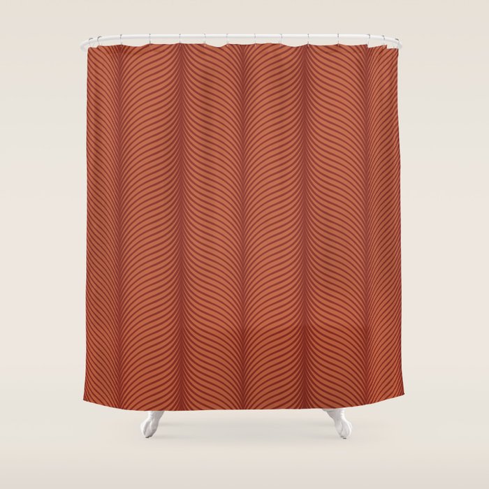 Elysian VI Red Terracotta Shower Curtain Gallery Image 1