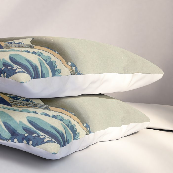 The Classic Japanese Great Wave off Kanagawa Print by Hokusai Pillow Sham Gallery Image 3
