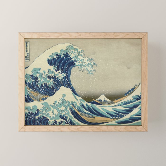 The Classic Japanese Great Wave off Kanagawa Print by Hokusai Mini Art Print Gallery Image 1