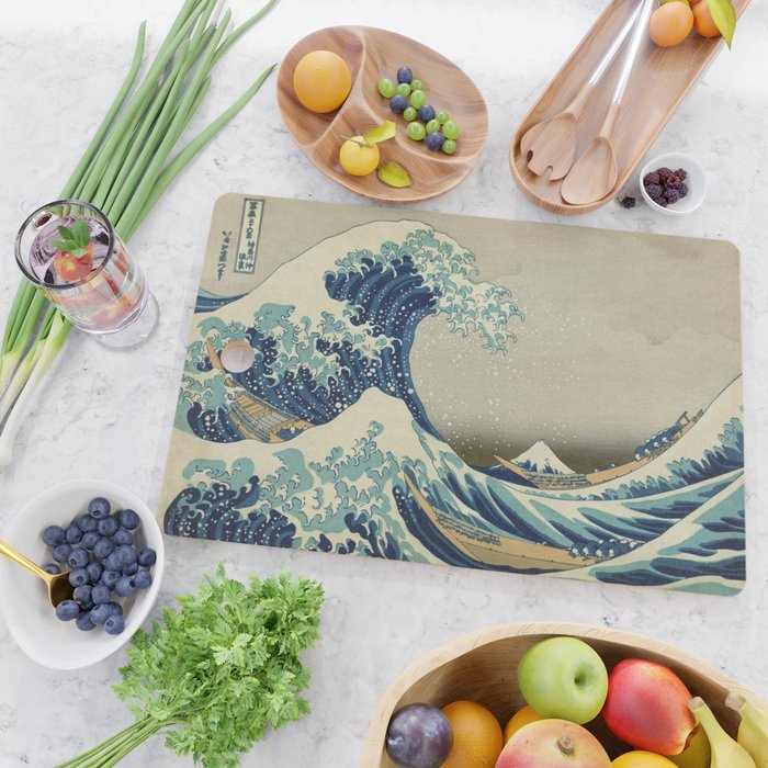 The Classic Japanese Great Wave off Kanagawa Print by Hokusai Cutting Board Gallery Image 2