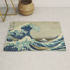 The Classic Japanese Great Wave off Kanagawa Print by Hokusai Rug Gallery Image 1