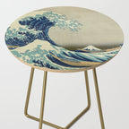 The Classic Japanese Great Wave off Kanagawa Print by Hokusai Side Table Gallery Image 2