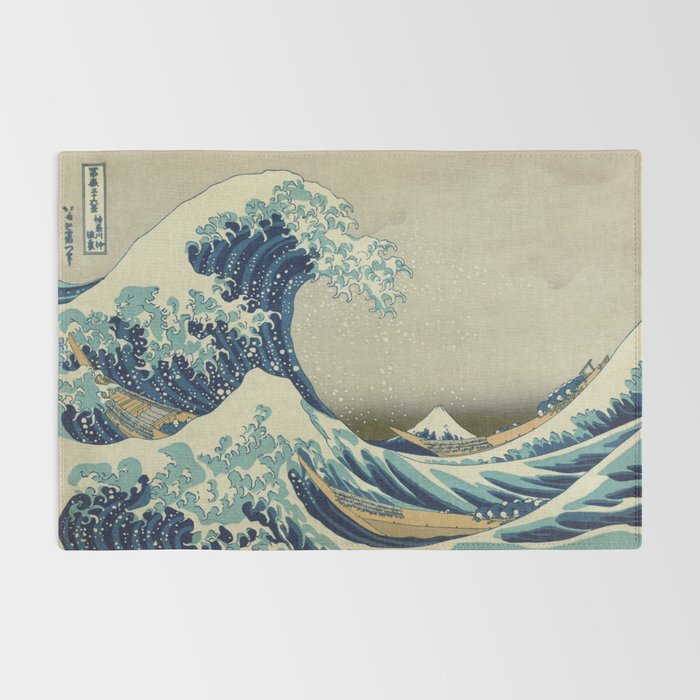 The Classic Japanese Great Wave off Kanagawa Print by Hokusai Rug Gallery Image 2