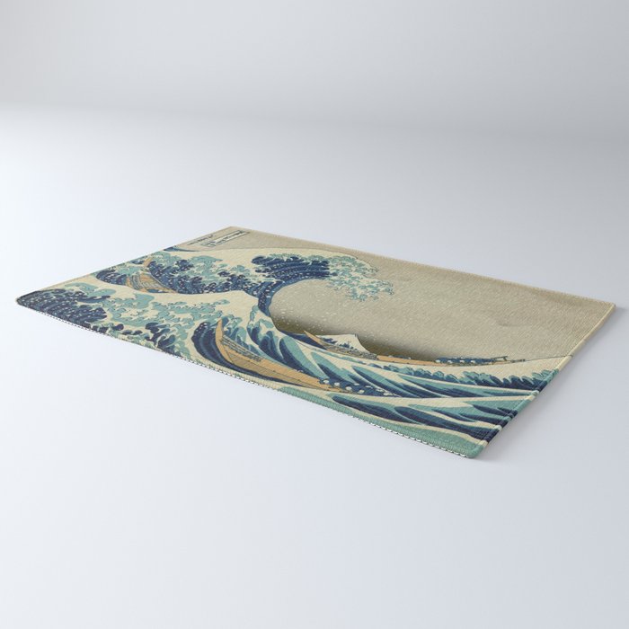 The Classic Japanese Great Wave off Kanagawa Print by Hokusai Rug Gallery Image 3