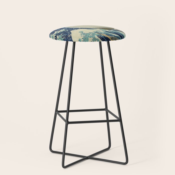 The Classic Japanese Great Wave off Kanagawa Print by Hokusai Stool Gallery Image 1