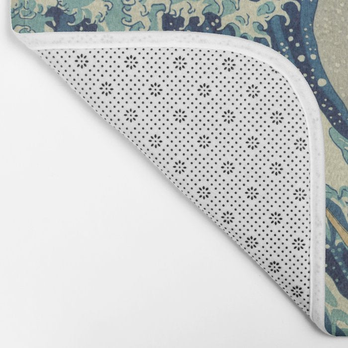 The Classic Japanese Great Wave off Kanagawa Print by Hokusai Bath Mat Gallery Image 2