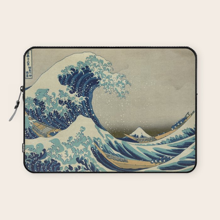 The Classic Japanese Great Wave off Kanagawa Print by Hokusai Laptop Sleeve Gallery Image 1