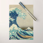 The Classic Japanese Great Wave off Kanagawa Print by Hokusai Wrapping Paper Gallery Image 1