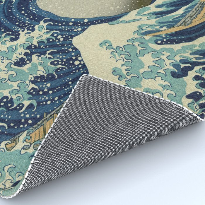 The Classic Japanese Great Wave off Kanagawa Print by Hokusai Rug Gallery Image 4
